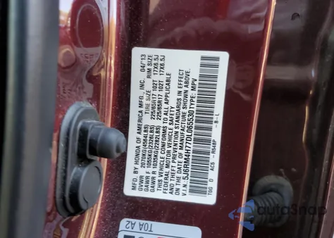 2013 Honda Cr-V Exl z USA, uszkodzony, nr VIN 5J6RM4H77DL065530